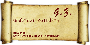 Gréczi Zoltán névjegykártya